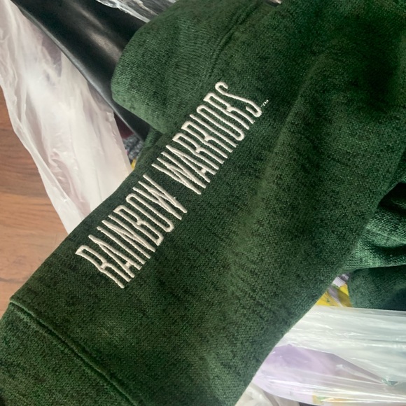 Hawaii rainbow warriors green tri zip men’s M casual sports classic active fall - Picture 4 of 4